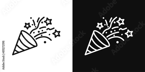 Celebration Confetti Icon Set. Party Event Vector Symbol.