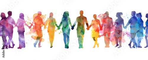 People of all colors walking together, inclusive business mindset values dignity and respect for all individuals 