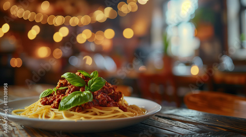 Classic Spaghetti Bolognese with Fresh Basil 