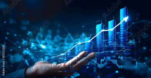 Business growth, boost up business or success concept, Business growth, investment profit increase, growing sales and revenue, progress or development concept, arrow graph future growth plan