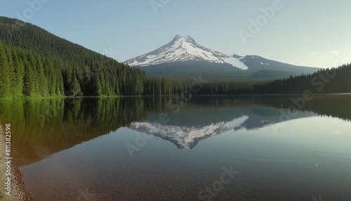 mt hood reflecting in trillium lake oregon