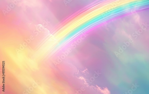 Soft pastel background with a sweep of rainbow light.
