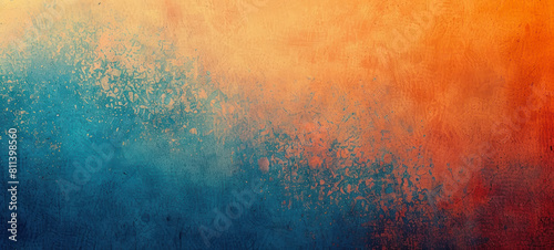 abstract textured background with blue and orange paint splashes
