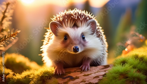 isolated cute hedgehog cartoon illustration