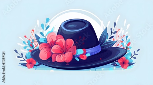 kentucky derby hats design vector flat modern isolated illustration 