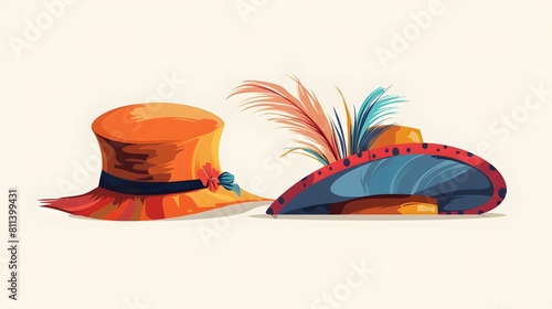 kentucky derby hats design vector flat modern isolated illustration 