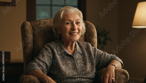 Starsza kobieta w fotelu, babcia
