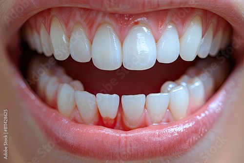 It is a photo of teeth with gingivitis. The teeth are inflamed and red. The gums are bleeding.