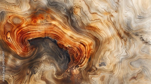 A watercolor texture that captures the unique swirls and knots of burl wood, with varied shades of brown