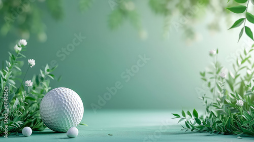 Beautiful golf themed lunch invitation card, minimal style, space to place text