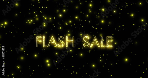 Image of flash sale text over flashing yellow lights