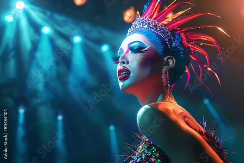 Fierce drag queen on stage
