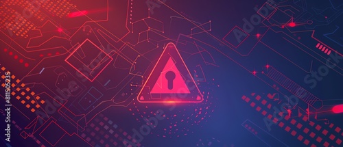 Stay vigilant with a compelling banner highlighting a privacy warning symbol, drawing attention to the dangers of online security breaches Random theme alert