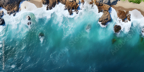 Sea waves aerial view aquatic maritime seafloor water horizon nautical undertow with beauty background 
