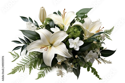 Dignified floral arrangement for solemn occasion.