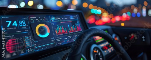 A comprehensive dashboard showing fleet management data, helping reduce fuel consumption and minimize delays