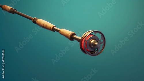 Fly fishing rod icon fishing 3d