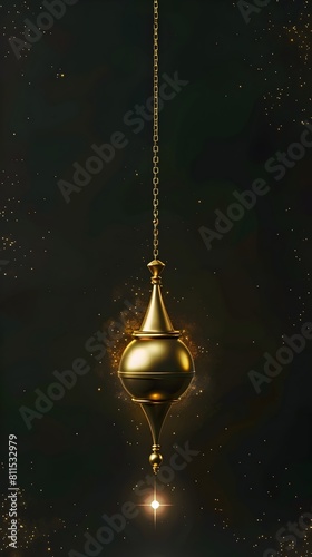Golden Chandelier Ornament Glittering in Elegant Holiday