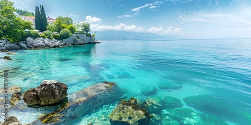 Tourists are attracted to Croatia's stunning Adriatic coast, Opatija Riviera, and Kvarner region. Concept Tourist attractions, Croatia, Adriatic coast, Opatija Riviera, Kvarner region