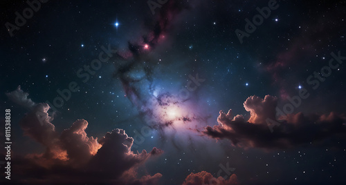 Galaxy texture with stars and beautiful nebula in the background