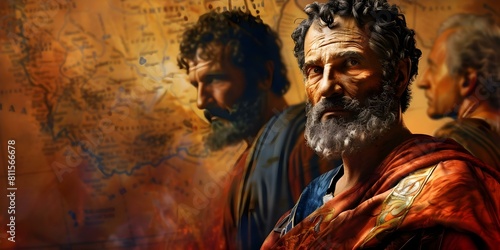 Explore Apostle Paul's Travels on a Map to Gain Insight into His Journeys. Concept Biblical Geography, Apostle Paul, Missionary Journeys, First Century, Early Christianity