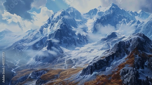 Mountain landscape hyper realistic 