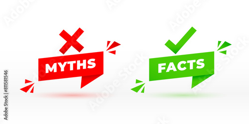 myths vs facts identity check concept background