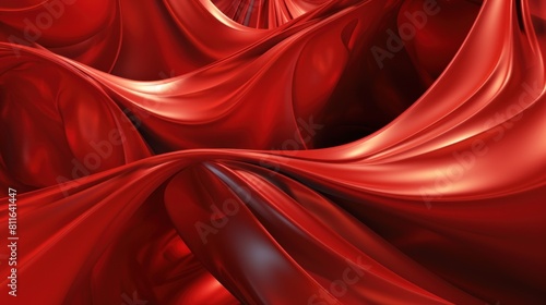 flowing red fabric texture with beautiful folds and curves. The deep red color dominates the entire image.