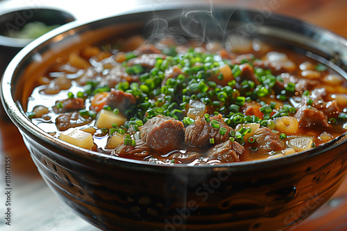 A clay bowl of Borscht - soup's of Ukrainian origin