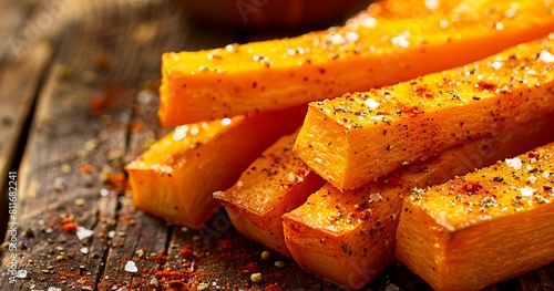 Roasted butternut squash with salt and pepper.