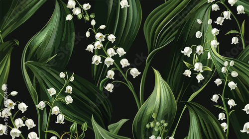 Botanical seamless pattern with beautiful blooming Li