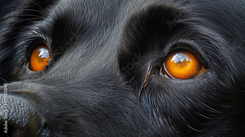 close up of black dog