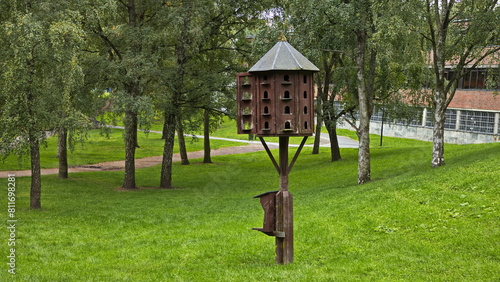 Pigeonry in Kuba Park in Oslo, Norway, Europe 