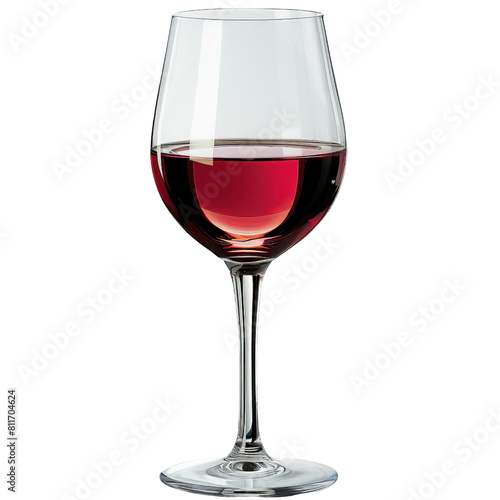 a single glass of red wine. The glass is stemware and the wine is dark red.