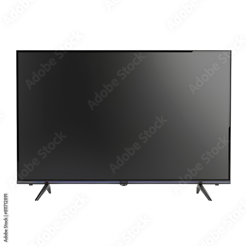 Modern Black Flat Screen TV with Minimalist Design, isolated, transparent background, white background, no background