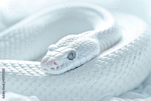 2025年の干支の白い蛇（正月・新年・元旦・年賀はがき・賀正）