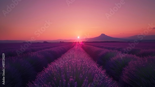 Picturesque lavender fields of valensole, provence stunning summer landscape in france