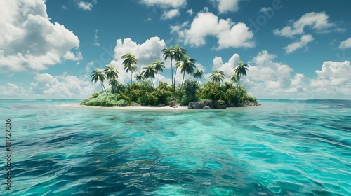 island with palms in the ocean