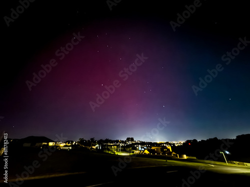 Solar flare storm and Southern light in Auckland in 2024.