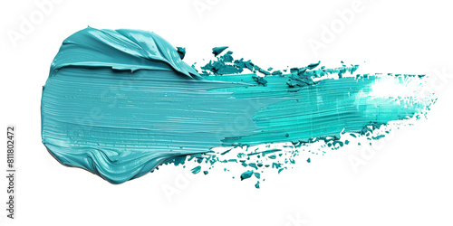 Turquoise acrylic paint smudge, vibrant creative design
