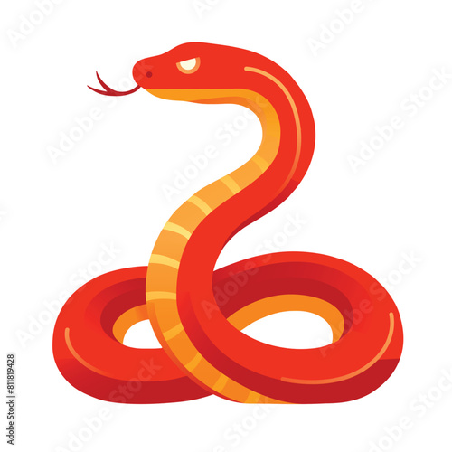 Red Snake. Chinese Zodiac. Year of the Snake.