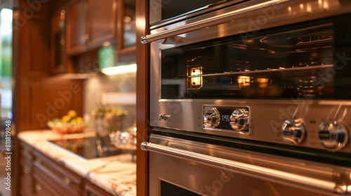 A built-in wall oven and microwave combination unit, maximizing counter space.