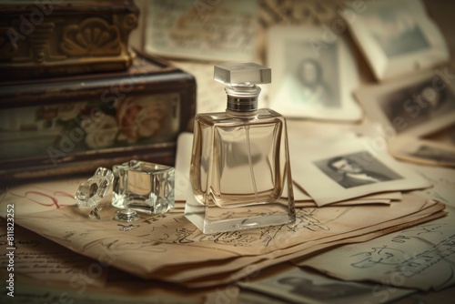 Explore the craft of perfumery in a panoramic, dark environment, where rare extracts meet fresh fragrances in an organic, flat composition of exquisite perfume ingredients