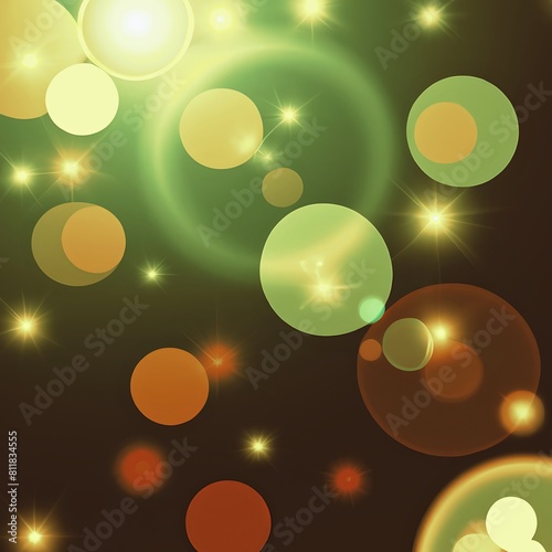 ゴールド系の玉ボケ背景画像