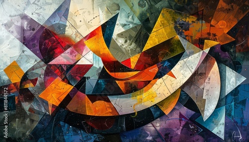 An abstract painting showing jumbled geometric shapes, representing the theme of discombobulation