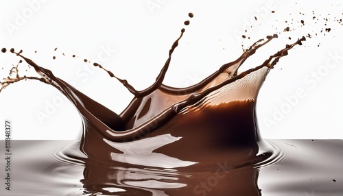 dark chocolate splash isolate on a white background with clipping path 3d illustration