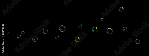 Water bubbles. Abstract fresh soda bubble groups. Effervescent oxygen texture. Underwater fizzing air sparkles isolated soap water, Simply drop it in and change its blending mode to screen or add