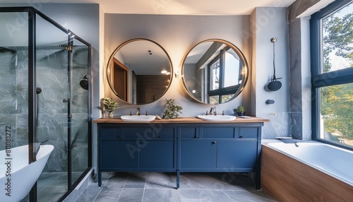 Elegant Oasis: A Stunning Bathroom in Our Luxurious New Home bathroom, interior, home, bath, house, sink, mirror, design, luxury, shower, architecture, room, bathtub, tile, toilet,