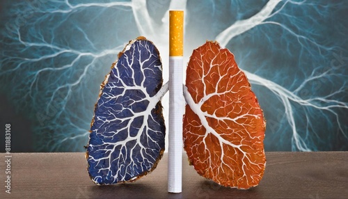 Damaged Lungs With Smoke, No smoking day, Effect of Cigarette 