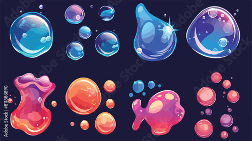 Bubble shapes. Water oxygen fizzy bubbles aquarium se